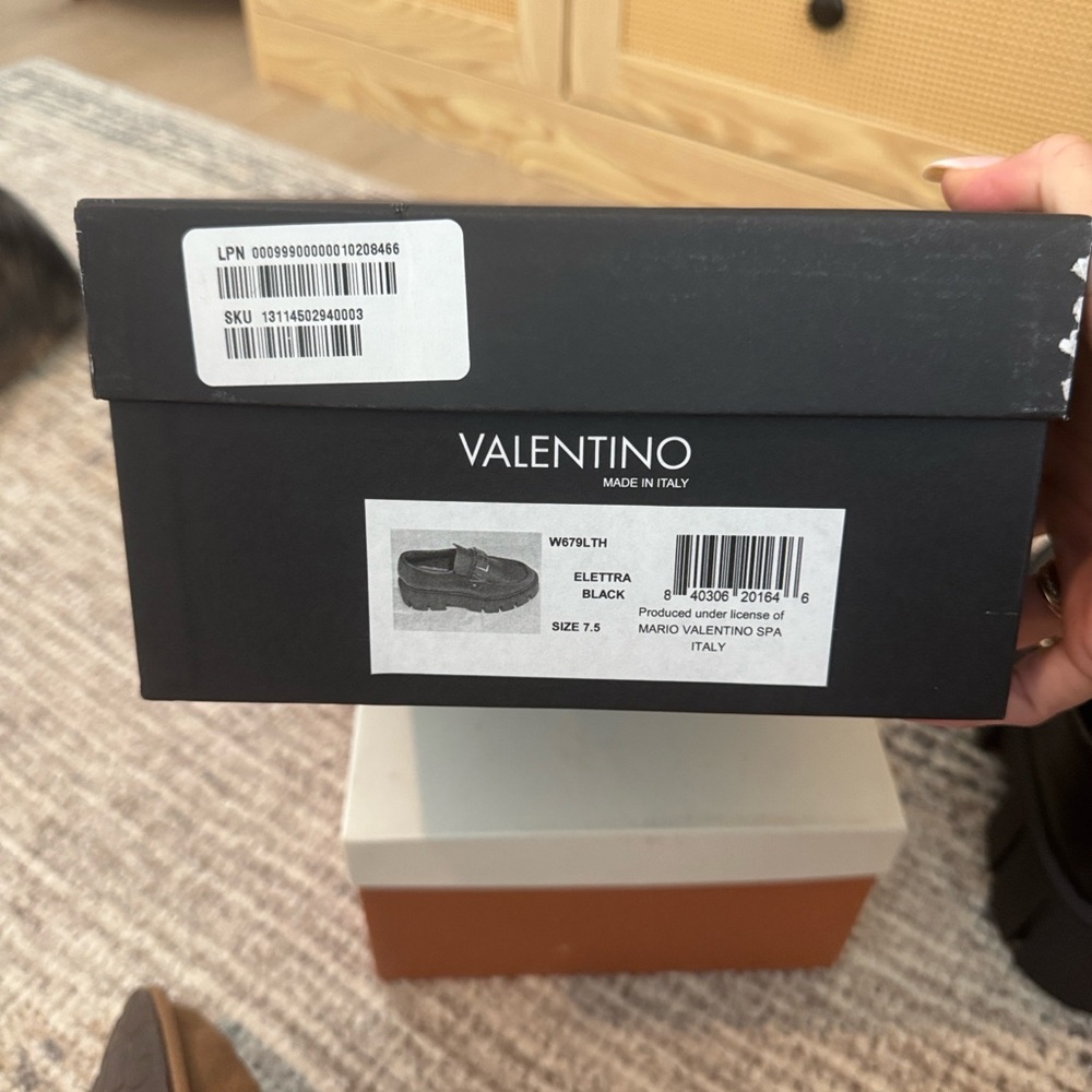 Valentino Black Loafers with Gold Accents - Picture 7 of 7